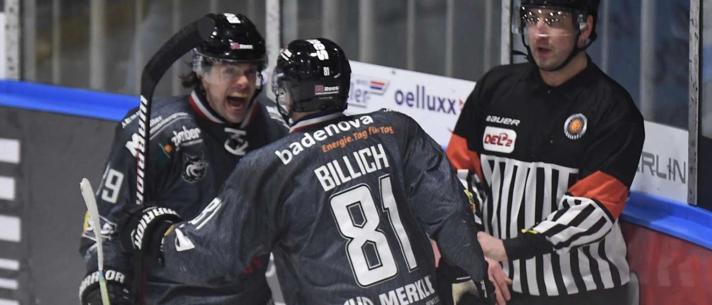 Luke Pither (li.) gelang der Treffer zum 1-0. (Foto: Achim Keller) ehc lausitz achim keller 20200117